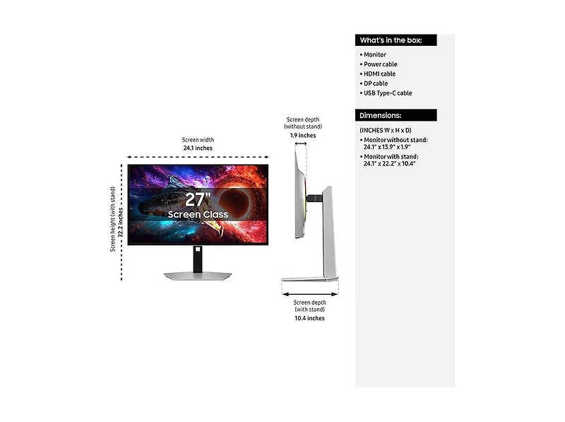 Samsung Odyssey G80SH 27" Oled 4K 240Hz Gaming Computer Monitor