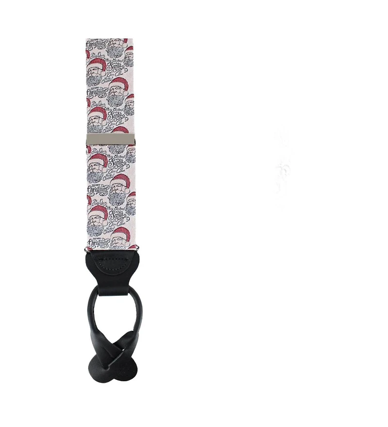 Trafalgar Men's Santa Claus Is Watching Silk Novelty Button End Suspenders