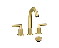 Busdays 2 Handle 8 Inch Widespread Bathroom Sink Faucet Stainless Steel 3 Hole with Pop Up Drain and Supply Hoses