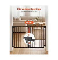 Hardware Mounted Dog Gate for Stairs 30 in High and 31 to 48 in Wide