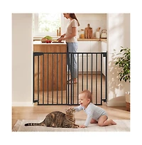 Ruie Drill Mount Pet Gate for Stairs 36 in High and 28 to 43 in Wide