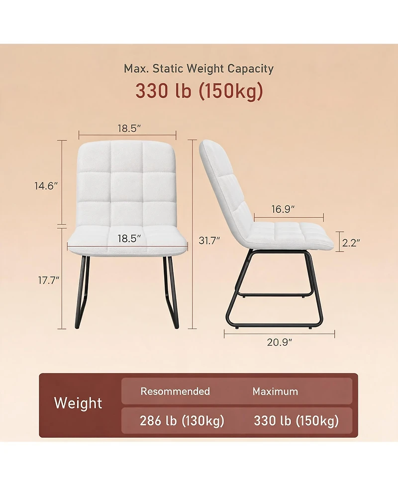 Faux Leather Dining Chairs Set of 4, High-Resilience Foam, Upholstered Dining Room Chairs with Metal Frame, Modern Style, for Kitchen, Living Room