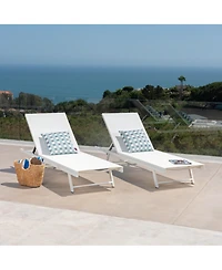 Mondawe Set of 2 Outdoor Chaise Lounge Chairs with Adjustable Backrest
