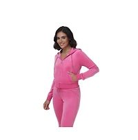 Juicy Couture Women's Luxe Velour Hoodie With Double Bling