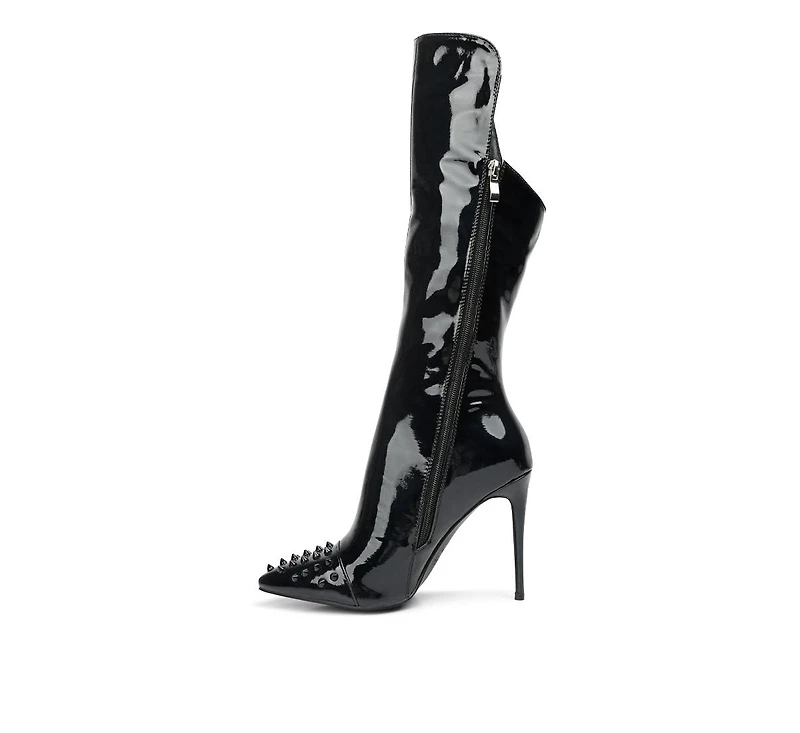 Women's Forbidden Stud Stiletto Calf Boots
