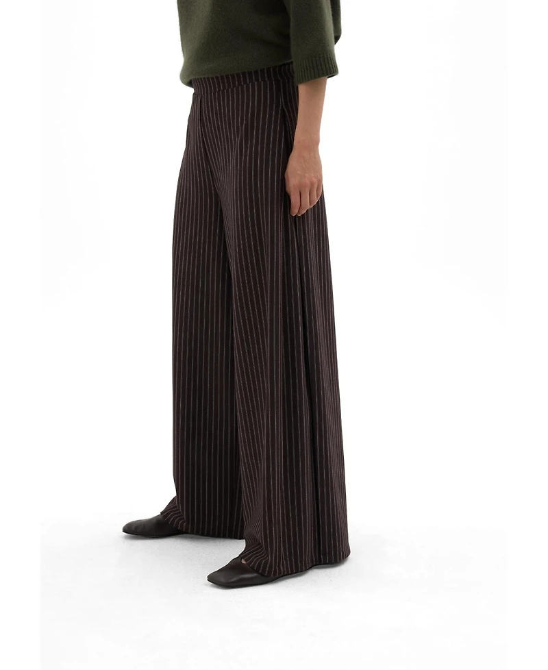 Hush Women's Revyn Pinstripe Wide-Leg Pull-On Trousers