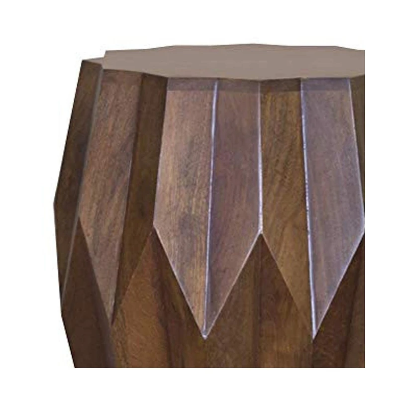 HomeRoots 23" Solid Wood Drum End Table