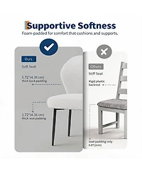 homfan Linen Dining Chairs Set of 4, Modern Fabric Upholstered Kitchen Side Chairs with Metal Pegs, For Living Room, Kitchen, Dining Room
