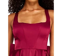 Alex & Sophia Juniors Square-Neck Dress
