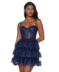 Alex & Sophia Juniors' Embellished Short Fit Flare Dress