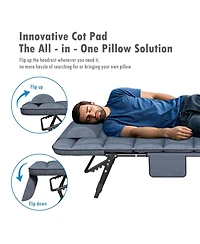 Piscifun Adjustable Folding Camping Lounger Bed With Padded Mattress Portable For Travel Garden Office