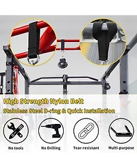 Piscifun 4 Short Straps Tree Swing Hanging Kit Heavy Duty Suspension For Hammock Fitness