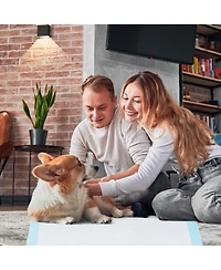 Gymax 30''x 30''(150 Counts) Dog Potty Training Pads Puppy Pads with Quick-Drying