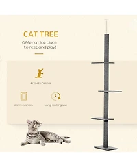 Ruie Floor to Ceiling Cat Tree Climbing Tower with Sisal Scratching Posts