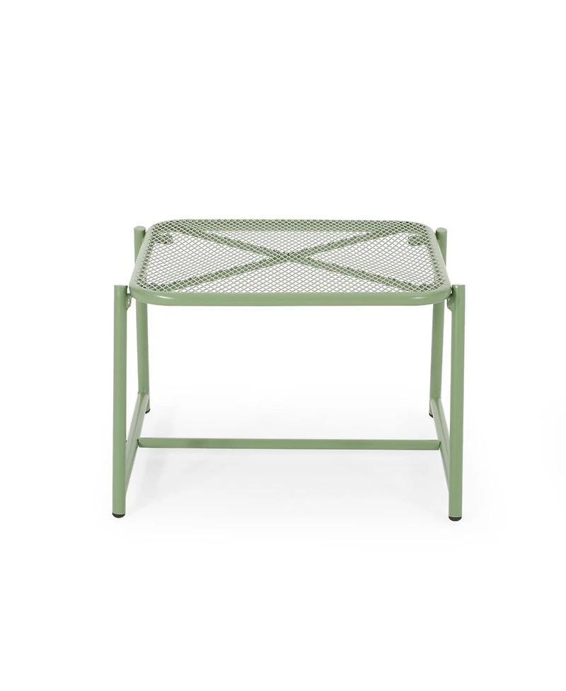 Asagikoiai 3-Piece Outdoor Metal Conversation Set with Iron Mesh Chairs and Table-Asagikoiai