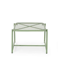 Asagikoiai 3-Piece Outdoor Metal Conversation Set with Iron Mesh Chairs and Table-Asagikoiai
