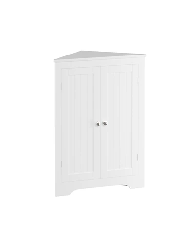 Busdays Floor Corner Cabinet with 2 Doors Adjustable Shelves Freestanding Narrow Organizer for Bathroom Kitchen Living Room Bedroom