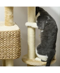 Ruie Indoor Cat Tree with Scratching Posts Condo and Cozy Perch