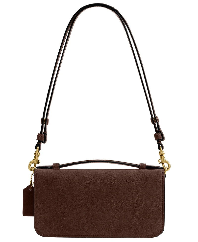 Coach Suede New York Elora Top Handle Small Crossbody Handbag