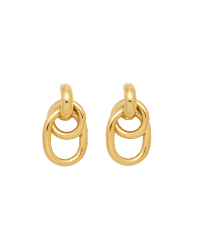 The Lovery Thin Twist Hoop Earrings 18K Gold Filled Over Brass