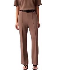 Calvin Klein Petite Soft Scuba High-Rise Pull-On Pintuck Trousers