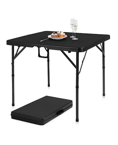Piscifun Folding Card Table Square Portable Detachable Dual Height Adjustable Heavy Duty Indoor Outdoor Dining Game Picnic