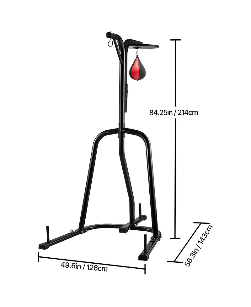 Sevorley 2-in-1 Adjustable Punching Bag and Speed Bag Stand, Steel, Holds 140 lbs