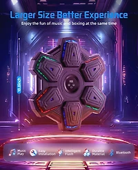 Sugift Music Boxing Machine, Bluetooth and Led, Wall-Mounted Punching Pad with Gloves, 9 Modes and Speeds for Adults and Kids