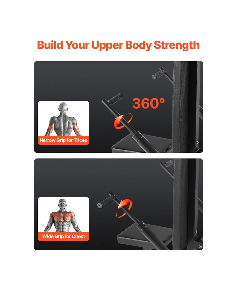 Vevor Seated Dip Machine Tricep Bicep Press Down Equipment Chest Training Cable Bar