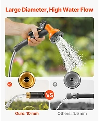 Vevor 50ft Metal Garden Hose Stainless Steel Water Hose Lightweight No Kink