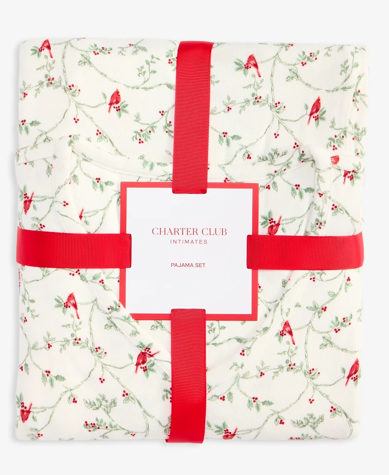 Charter Club Women's 2-Piece Printed Long-Sleeve Packaged Pajama set, Created for Macy's