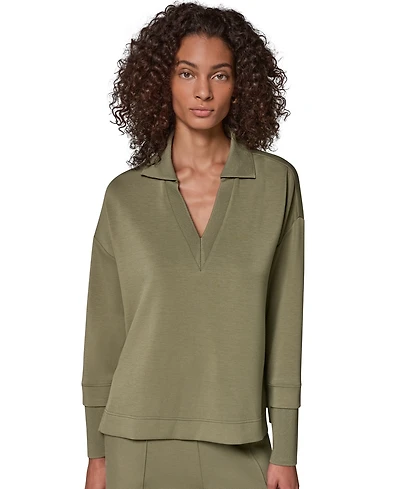 Donna Karan Weekend Women's Jet Setter Long-Sleeve V-Neck Top