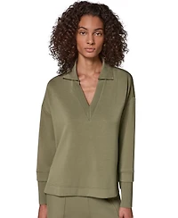 Donna Karan Weekend Women's Jet Setter Long-Sleeve V-Neck Top