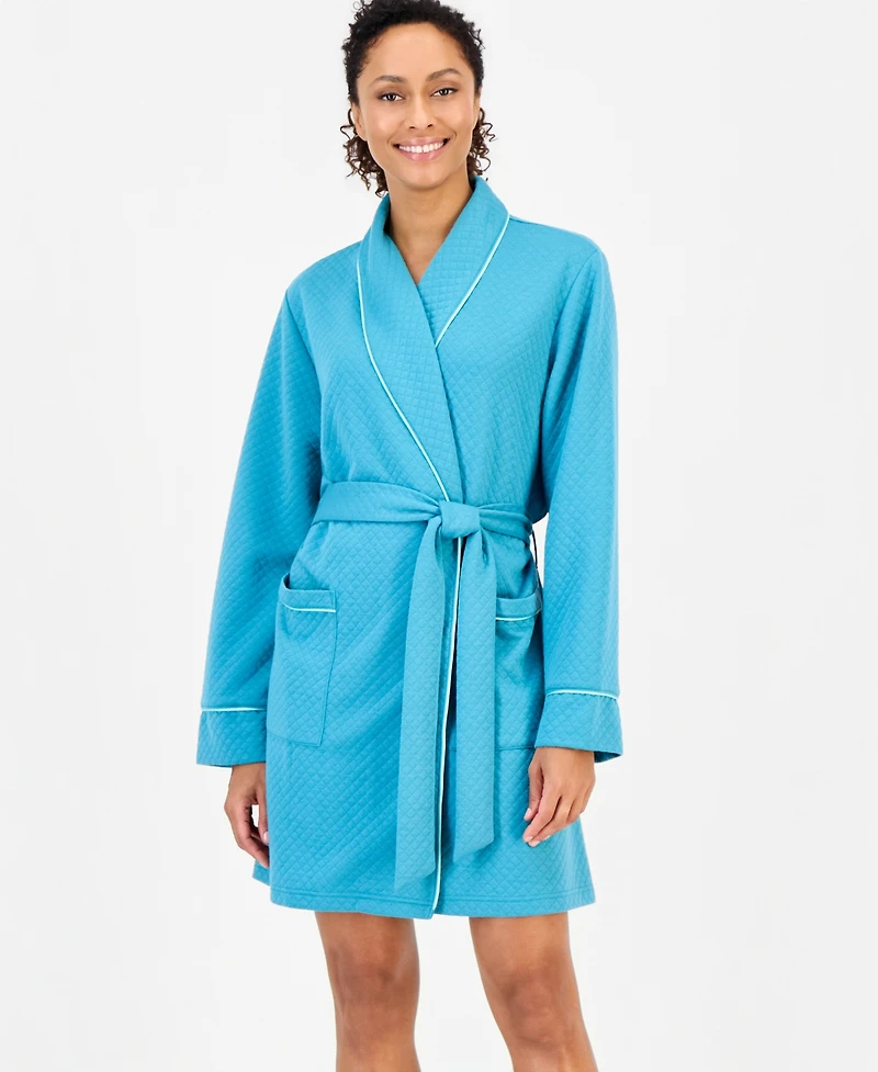 Charter Club Women's Solid Quilted Belted Robe