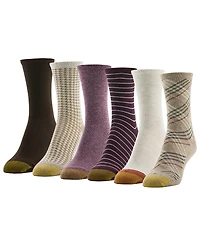 Gold Toe Women's Moisture-Wicking Convertible Short Crew Socks, 6-Pack