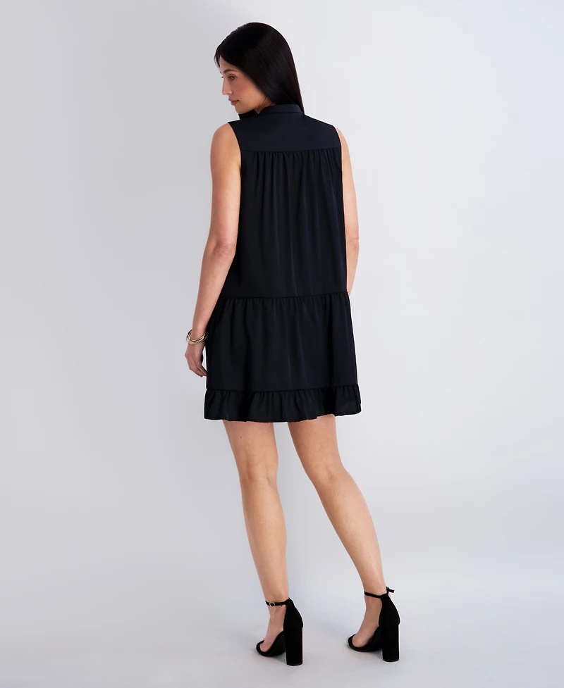 Kensie Women's Pintuck Pleated Drop-Waist Mini Shift Dress
