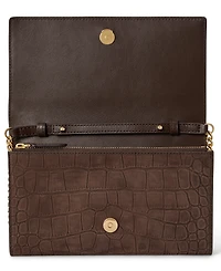 Lauren Ralph Lauren Crocodile-Embossed Medium Adair Ii Leather Crossbody Wallet