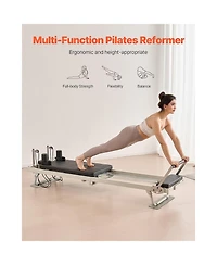 Sevorley Foldable Pilates Reformer with Dual Spring and Cord Resistance, 400 lb Capacity