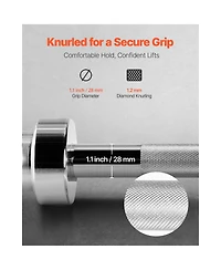 Sevorley 6FT Chrome Barbell Bar for 2-Inch Weight Plates, Knurled Grip Olympic Bar, 500 lb Capacity