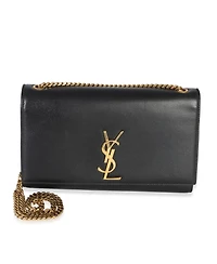 Pre-Owned Saint Laurent Black Grain De Poudre Medium Kate Chain Bag