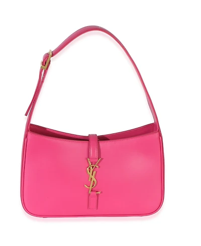Pre-Owned Saint Laurent Pink Smooth Calfskin Le 5 7 Small Hobo