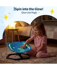 homfan Fluorescent Elephant Sensory Spinning Chair with Handle, 360 degree Quiet Swivel for Autism, Adhd, Spd, Anti-Slip Base, Vestibular Toy