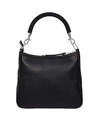 True Religion Moto Zip Top Hobo Bag with Lock Pocket Charm - Convertible Shoulder bag