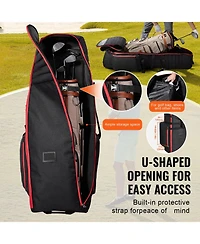 Sevorley Soft-Sided Golf Travel Bag with Wheels, 1800D Padded Club Case