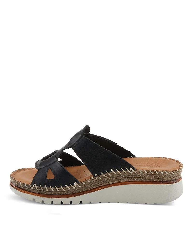 Spring Step Women's Montera Leather Slide with Buckle Closure Sandals