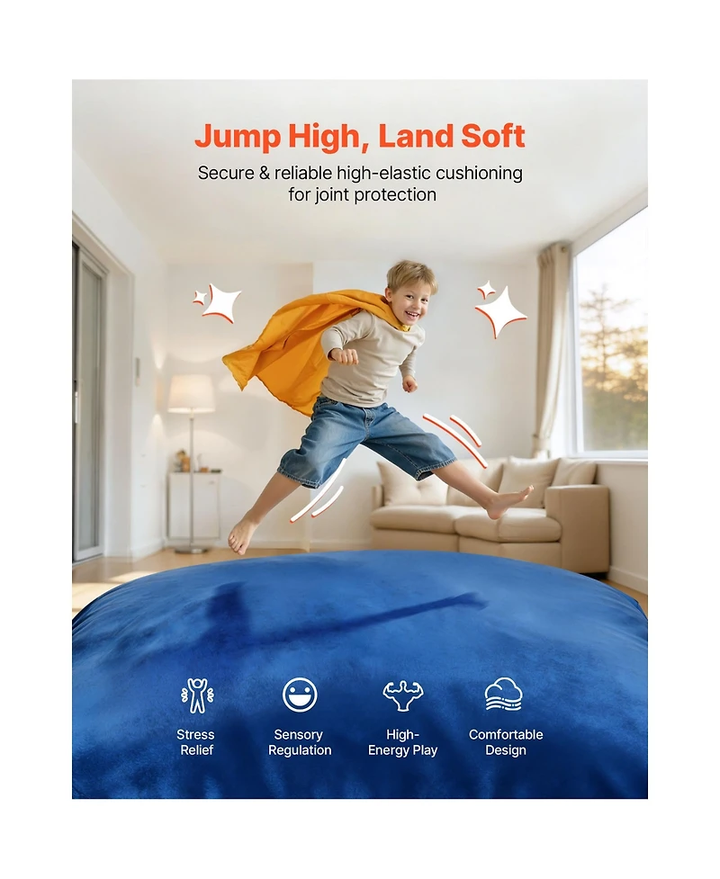 Sevorley Kids Sensory Crash Pad, 5 x 5 ft Foam Landing Mat with Washable Cover