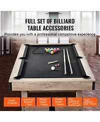 Sevorley 7 feet Pool Table Set with Adjustable Legs, Balls, Cues and Brush