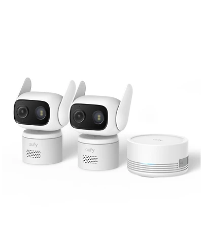 eufy Wired Cam C31(2 Cam-Kit), 360 Coverage Ptz, Dual Antenna,Color Night Vision,Local Storage,Ai Detection,24/7 Recording
