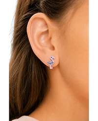 Chanteur Kids Flamingo Hypoallergenic Earrings for Girls with Surgical Titanium Screwbacks