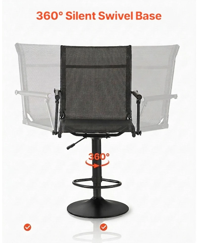 Sevorley 360 Degree Silent Swivel Hunting Chair, Lightweight Steel Blind Seat, 300 lb Capacity